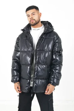 Doudoune Courte Matelassee Zip Noir