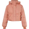 Doudoune Courte Nylon Epais Rose