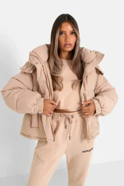 Doudoune Courte Oversize Beige