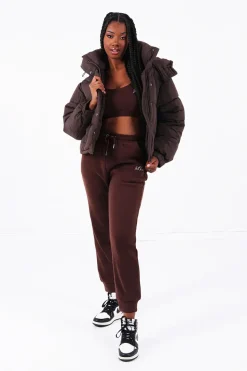 Doudoune Courte Oversize Marron
