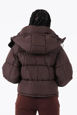 Doudoune Courte Oversize Marron
