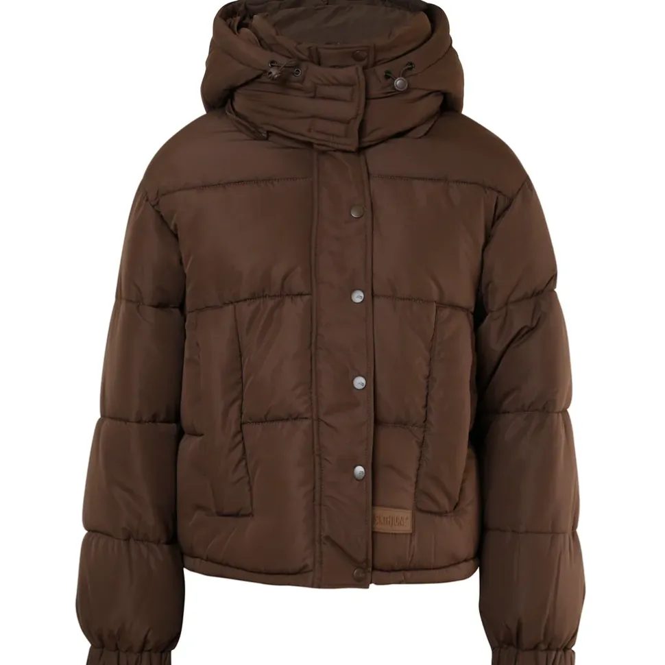 Doudoune Courte Oversize Marron
