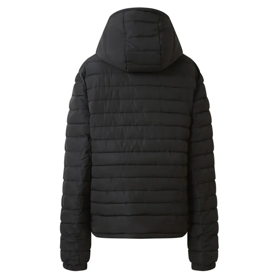 Doudoune Courte Zip Imprime Noir