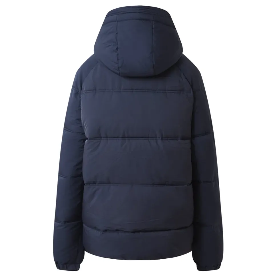 Doudoune Courte Zip Imprime Bleu