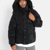 Doudoune Effet Brillant Noir