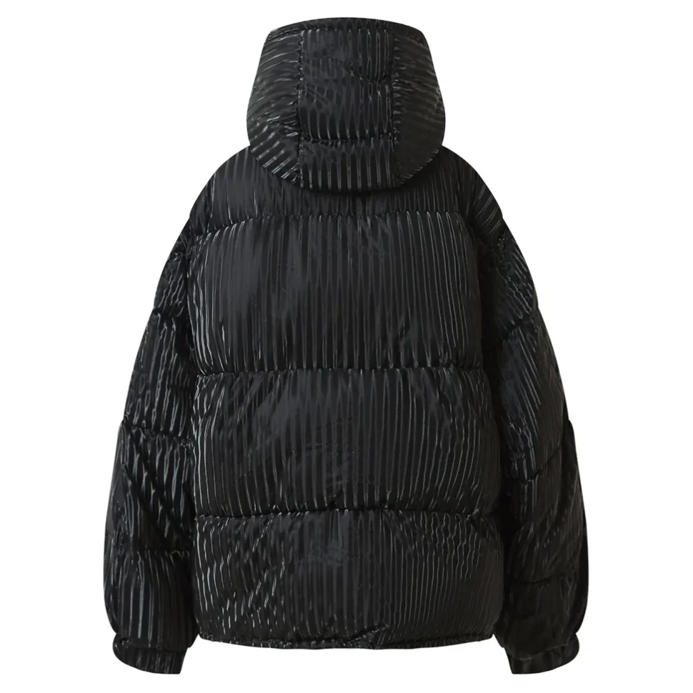 Doudoune Effet Brillant Noir