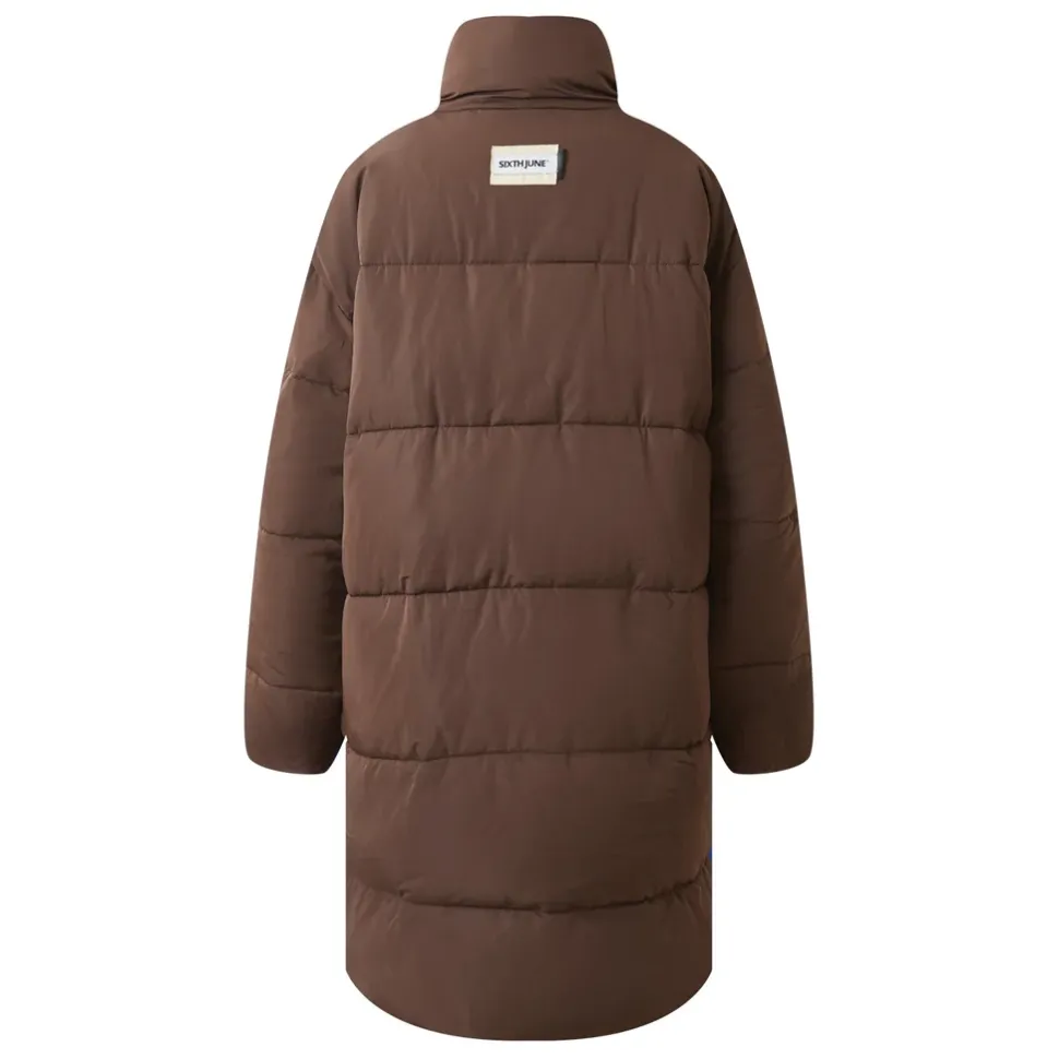 Doudoune Longue Oversize Marron