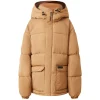 Doudoune Matelassee Courte Marron