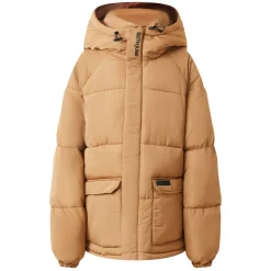 Doudoune Matelassee Courte Marron