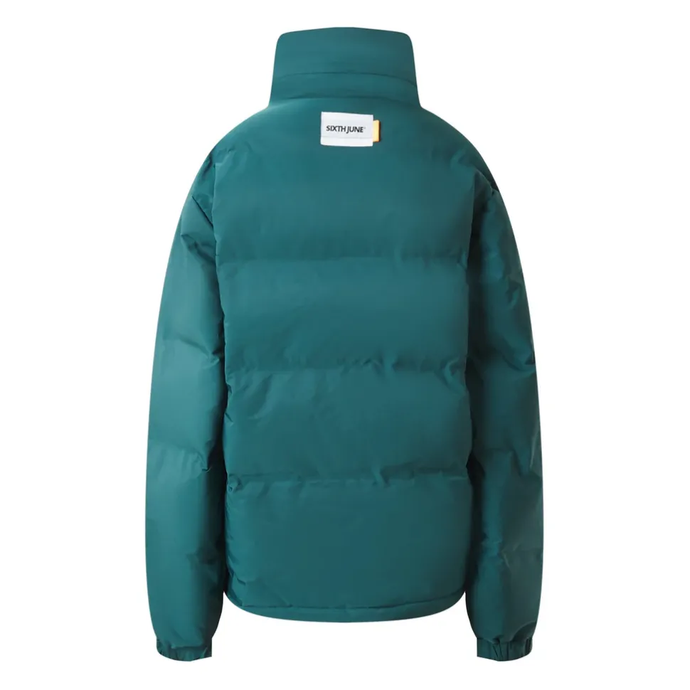 Doudoune Matelassee Logo Vert Fonce