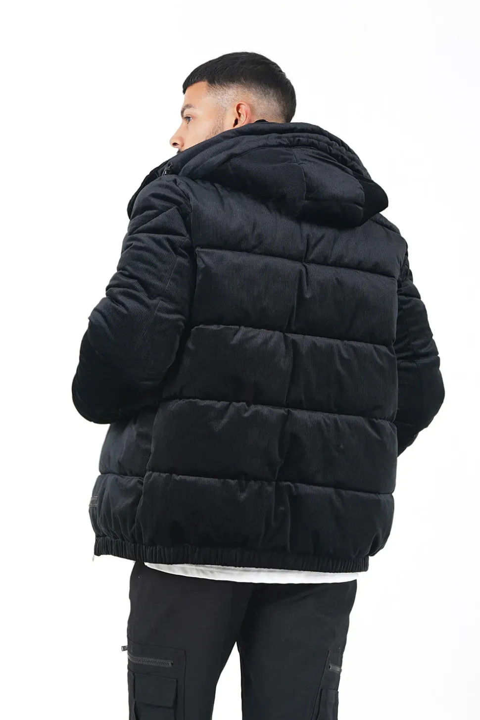 Doudoune Matelassee Velours Noir