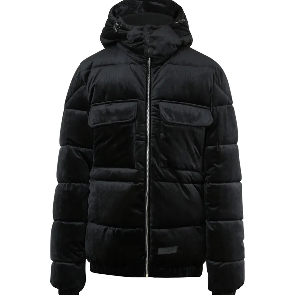 Doudoune Matelassee Velours Noir