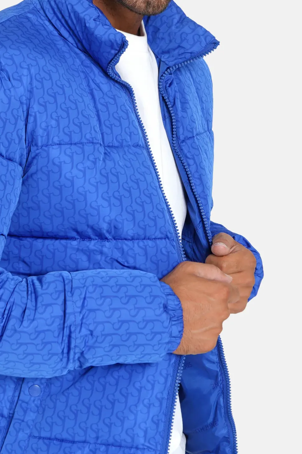 Doudoune Monogramme Matelassee Bleu
