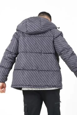 Doudoune Monogramme Matelassee Gris Fonce