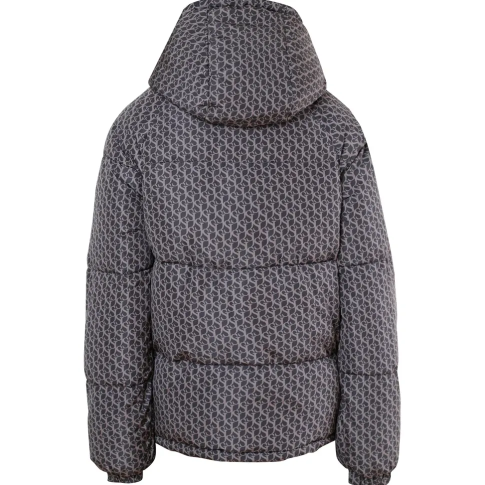 Doudoune Monogramme Matelassee Gris Fonce