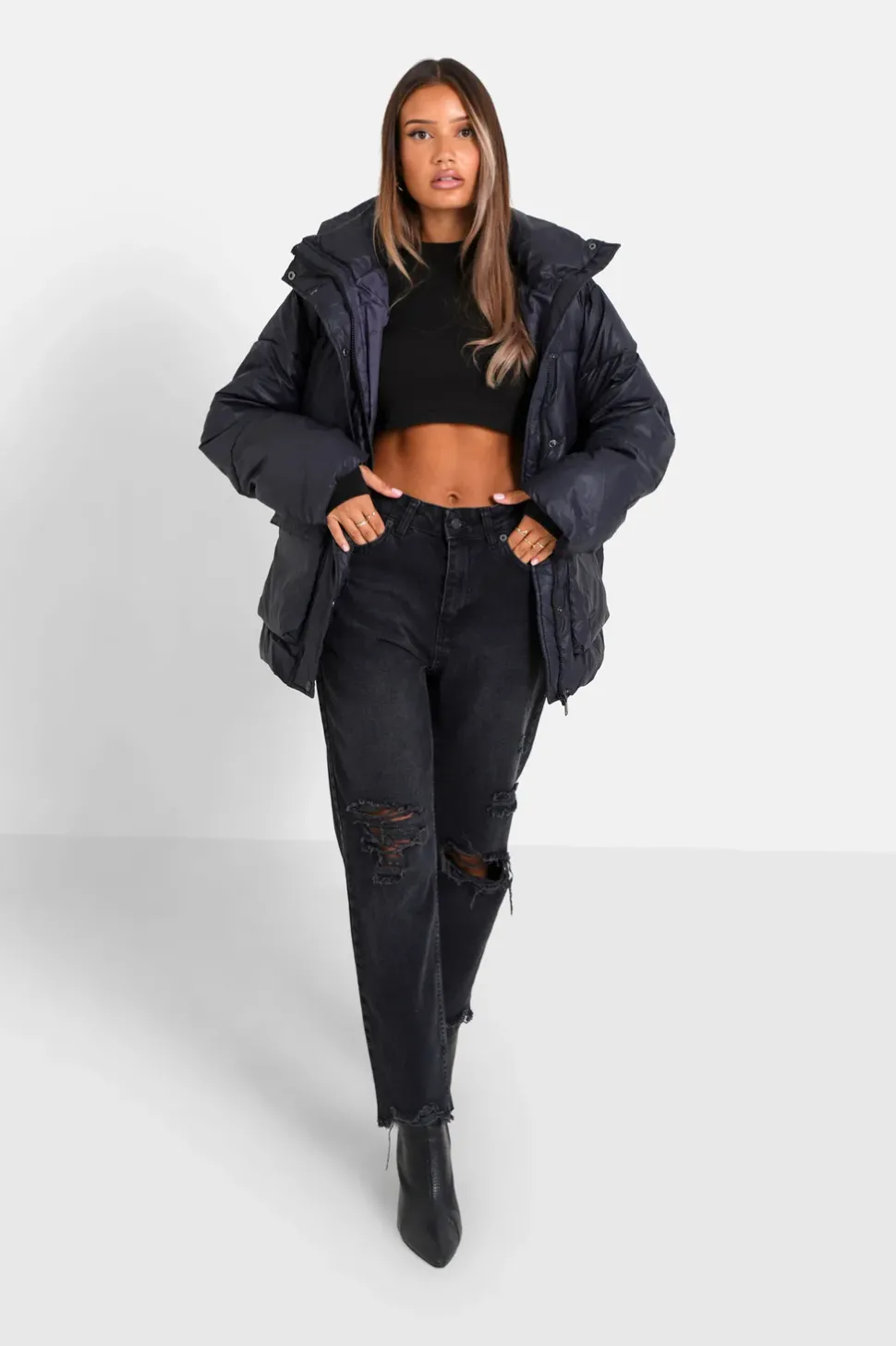 Doudoune Oversize Matte Noire
