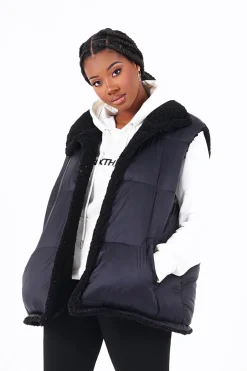 Doudoune Reversible Sans Manches Noir