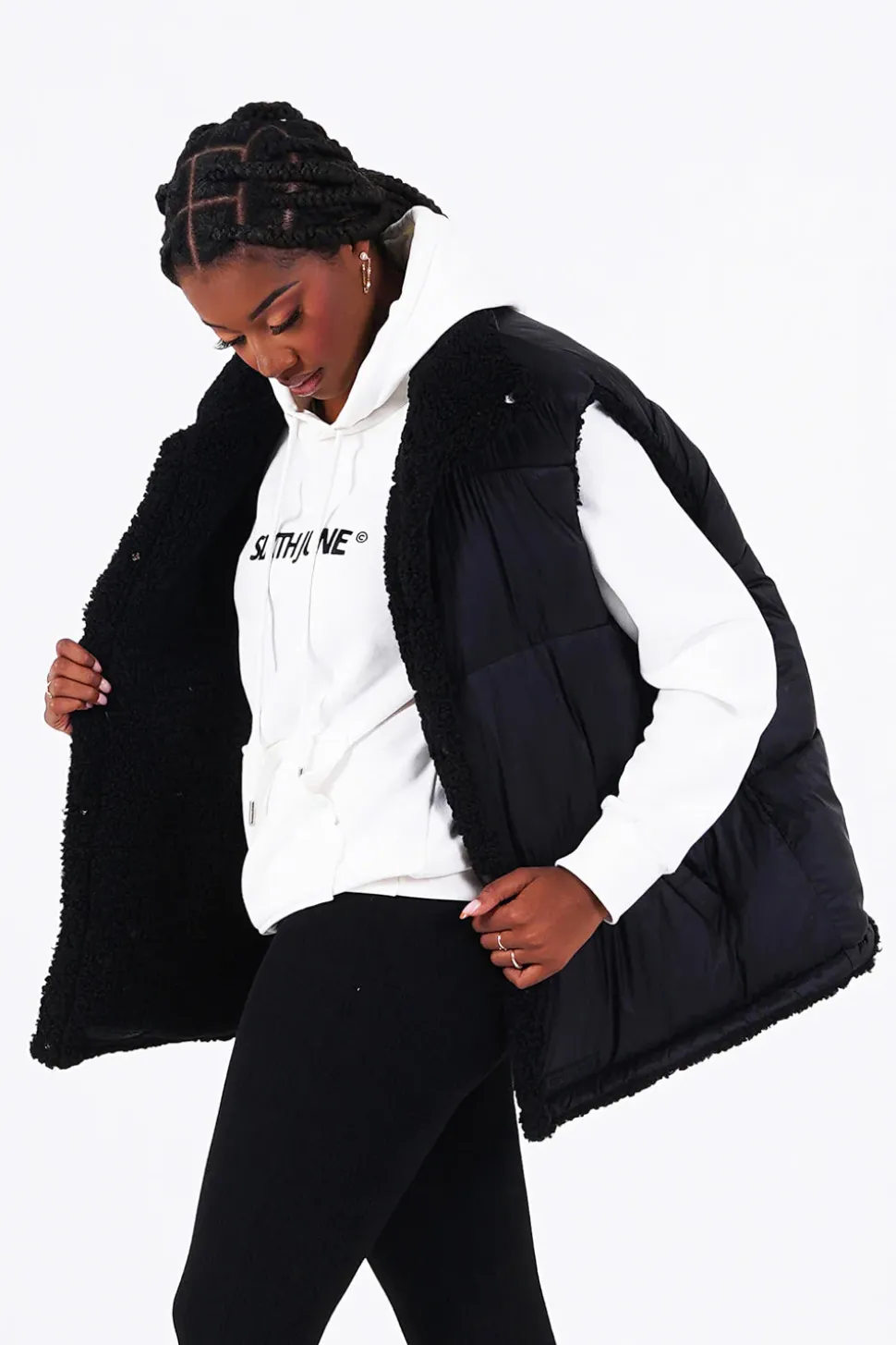 Doudoune Reversible Sans Manches Noir