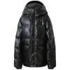 Doudoune Simili Cuir Poches Noir