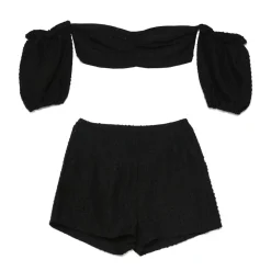 Ensemble Top + Short Boheme Texture Noir