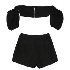Ensemble Top + Short Boheme Texture Noir