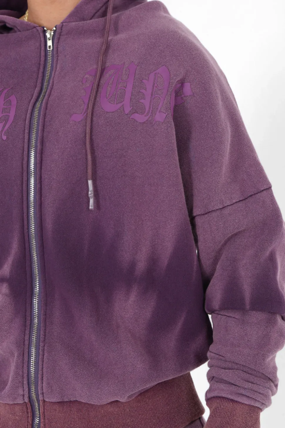 Gilet Delave Capuche Violet Fonce