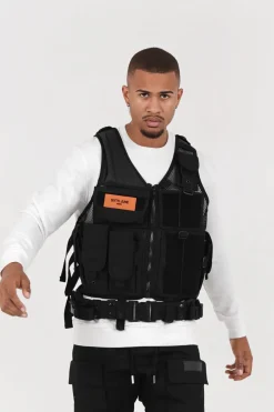 Gilet Tactique Poches Propaganda Noir