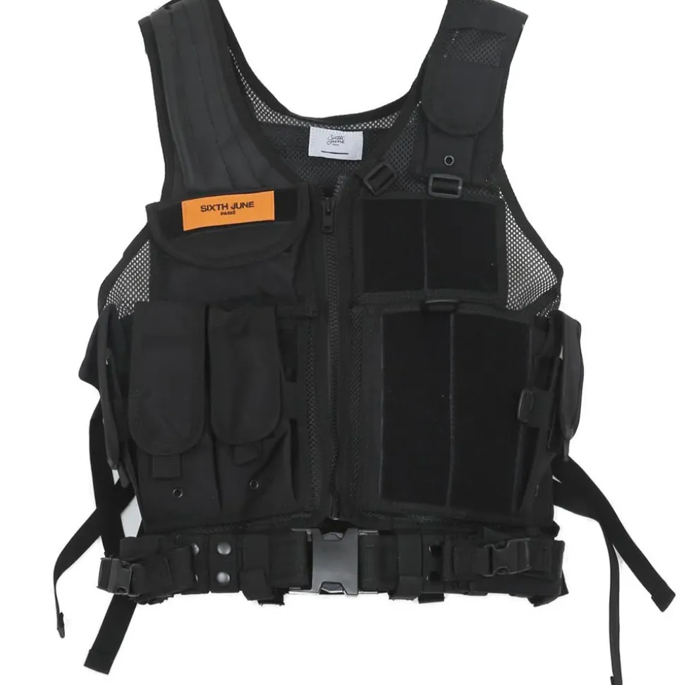 Gilet Tactique Poches Propaganda Noir