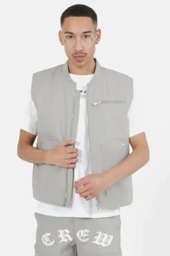 Gilet Zip Crew Gris Clair
