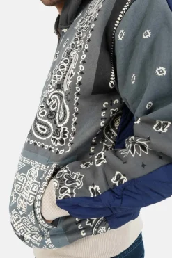 Gilet Zippe Bandana Bicolore Gris
