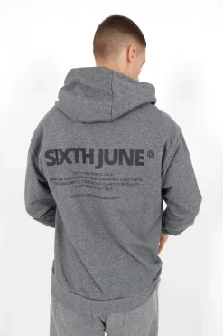Gilet Zippe Capuche Logo Gris Fonce