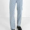Jean Droit Monogramme Delave Bleu