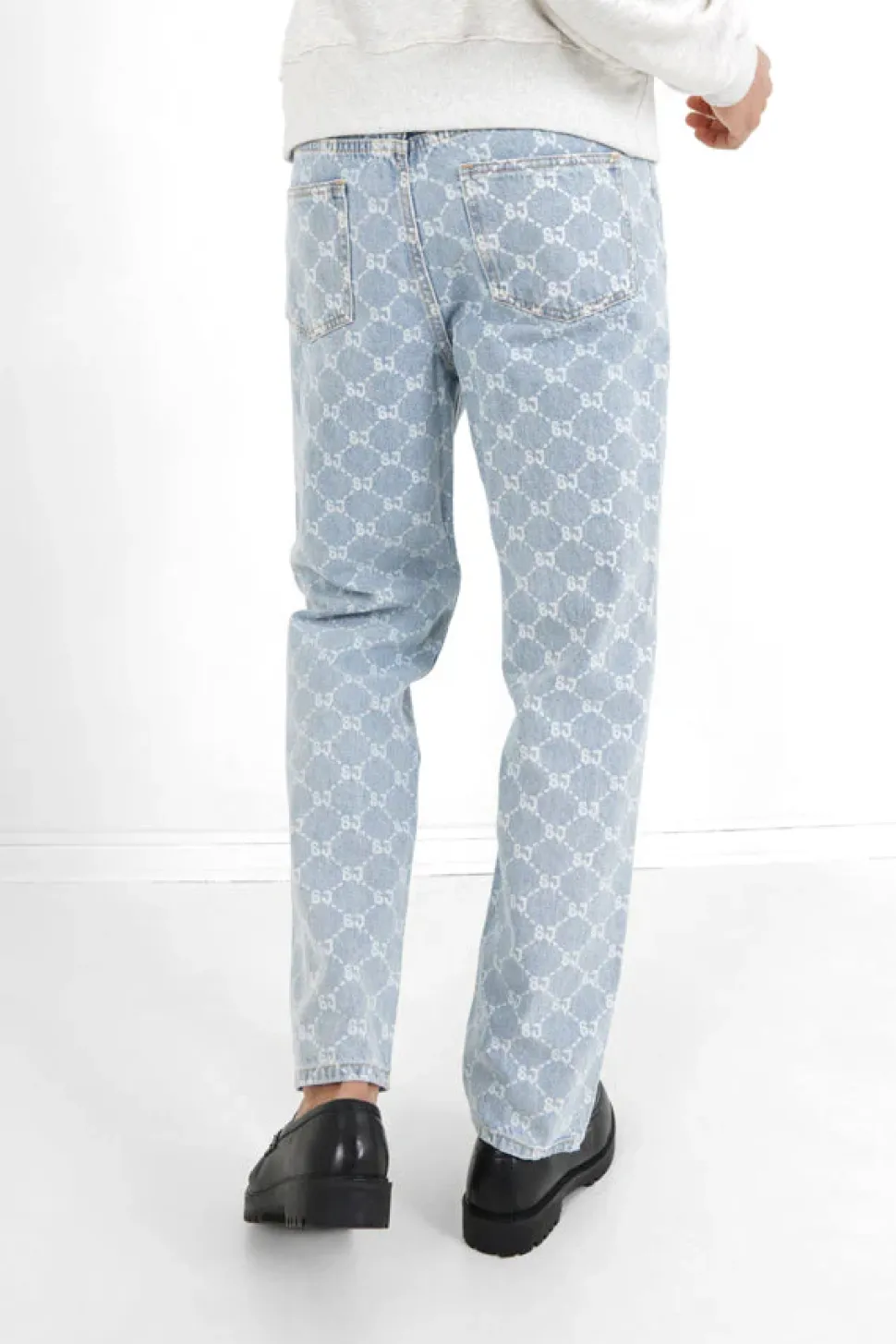 Jean Droit Monogramme Delave Bleu