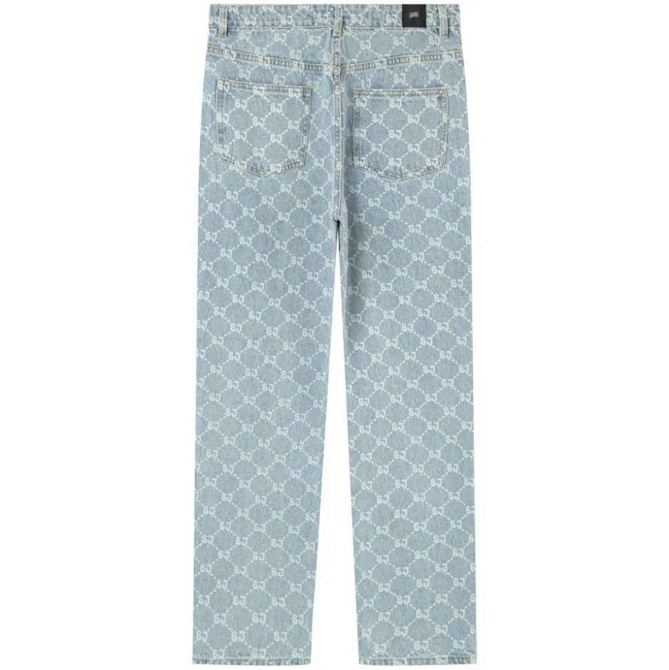 Jean Droit Monogramme Delave Bleu