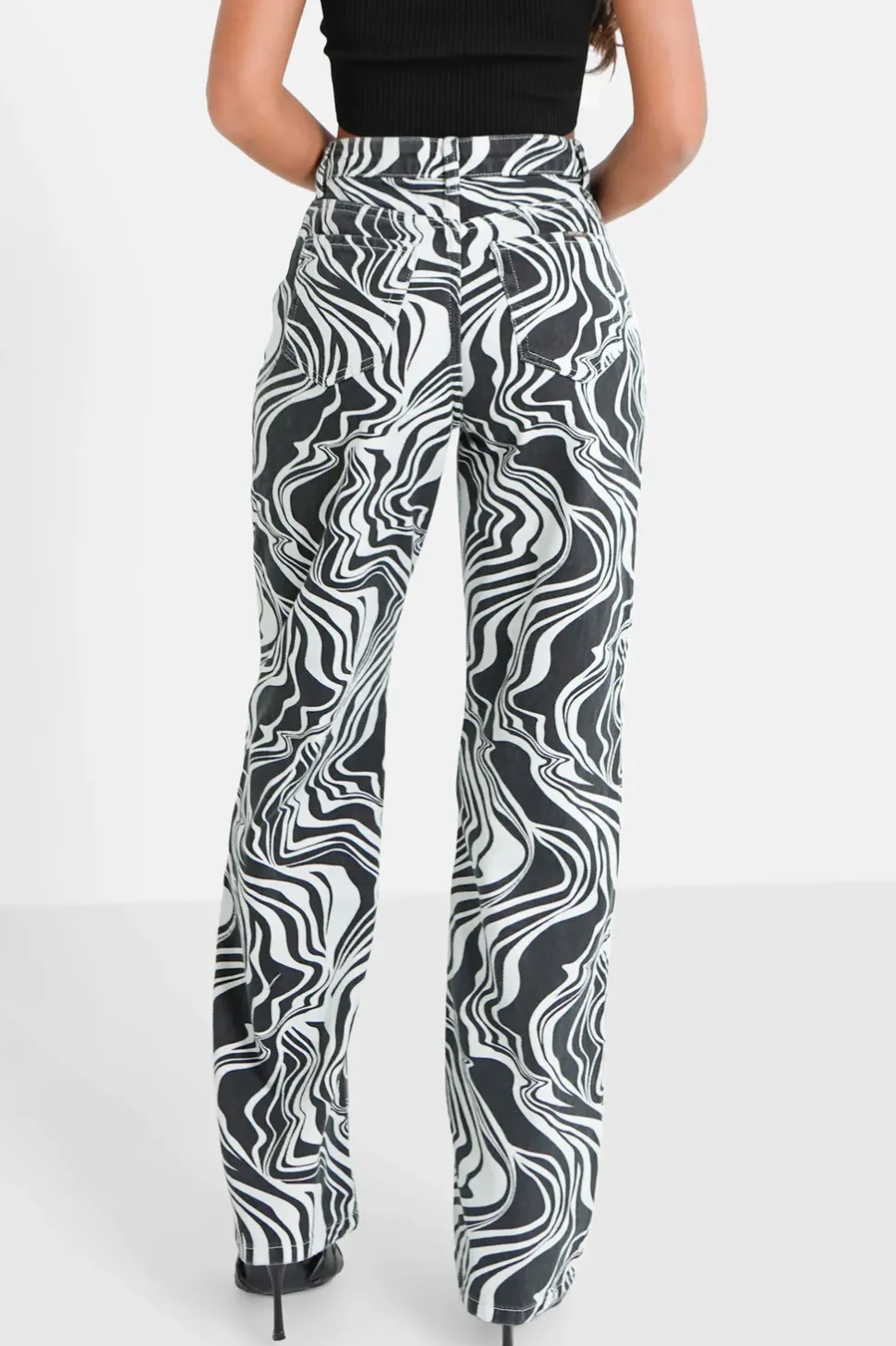 Jean Motif Zebre Large Noir