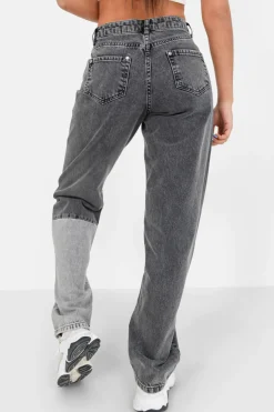 Jean Patchwork Large Gris Fonce