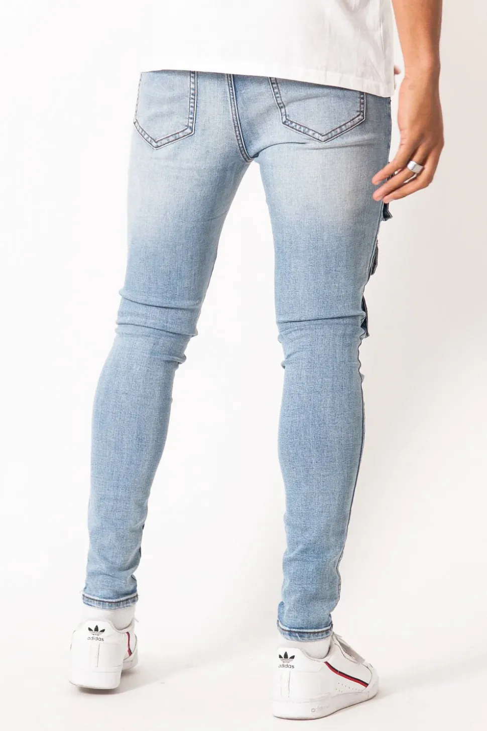 Jean Poches Tactique Zip Bleu