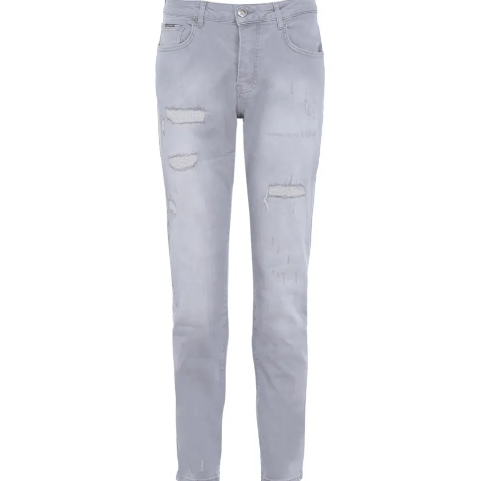 Jean Regular Destroy Gris Clair