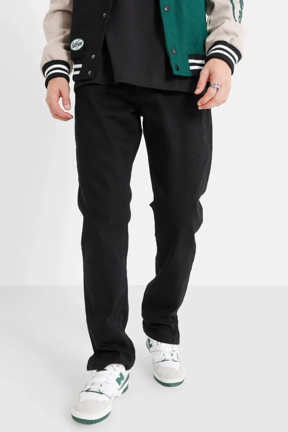 Jean Regular Uni Fentes Noir