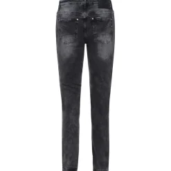 Jean Slim Delave Dechirures Gris Fonce