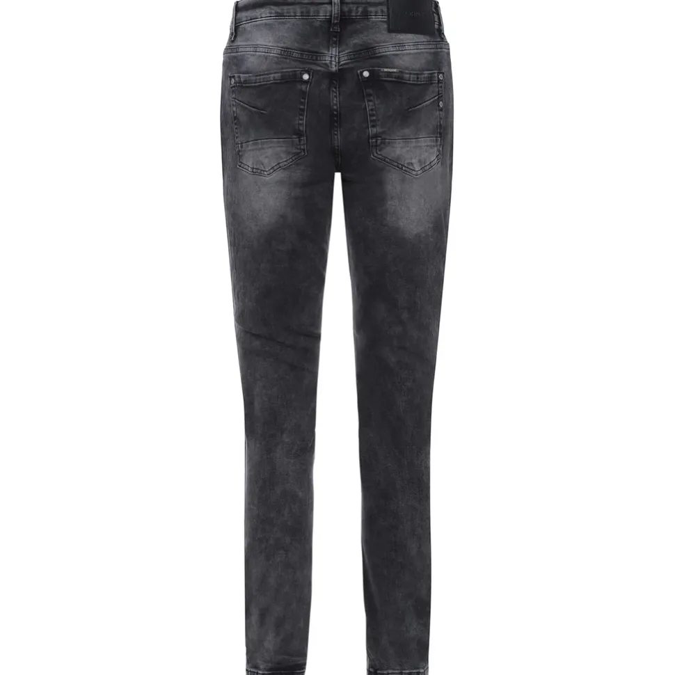 Jean Slim Delave Dechirures Gris Fonce