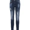 Jean Slim Destroy Delave Bleu Fonce