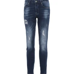 Jean Slim Destroy Delave Bleu Fonce