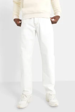 Jean Surpiqures Droit Blanc