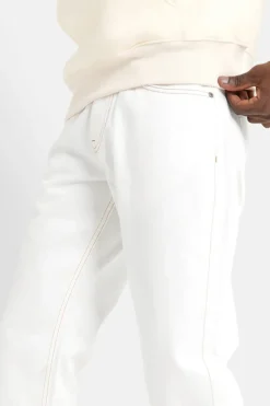 Jean Surpiqures Droit Blanc