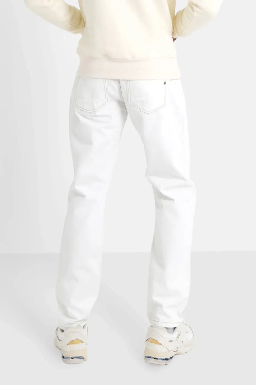 Jean Surpiqures Droit Blanc