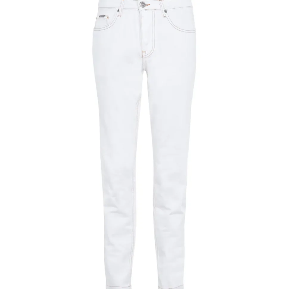 Jean Surpiqures Droit Blanc