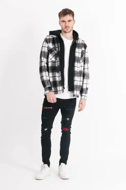 Jean Tartan Destroyed Noir