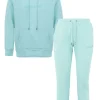 Jogging + Sweat Capuche Logo Gomme Vert Clair