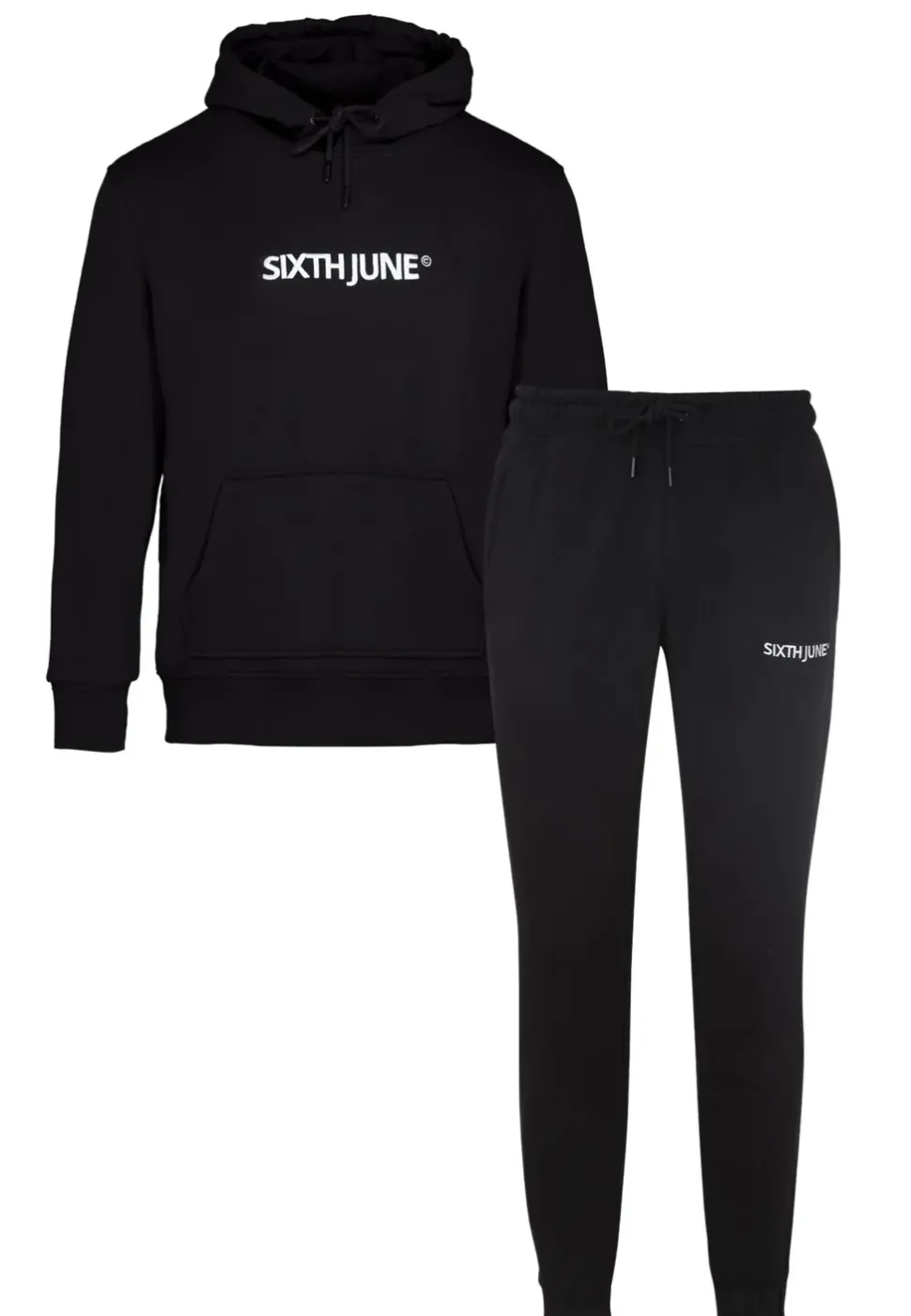 Jogging + Sweat Capuche Logo Brode Noir